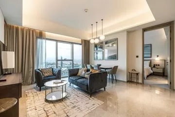 Serviced Apt with Full Sea and Burj View